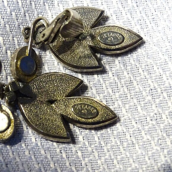 Vintage 1960s St. Labre Indian School Silver & Turquoise Clip Earrings - Picture 4 of 4